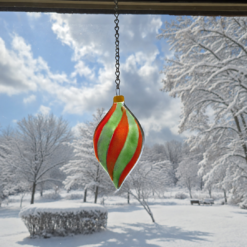 Fused Glass Vintage Christmas Ornament