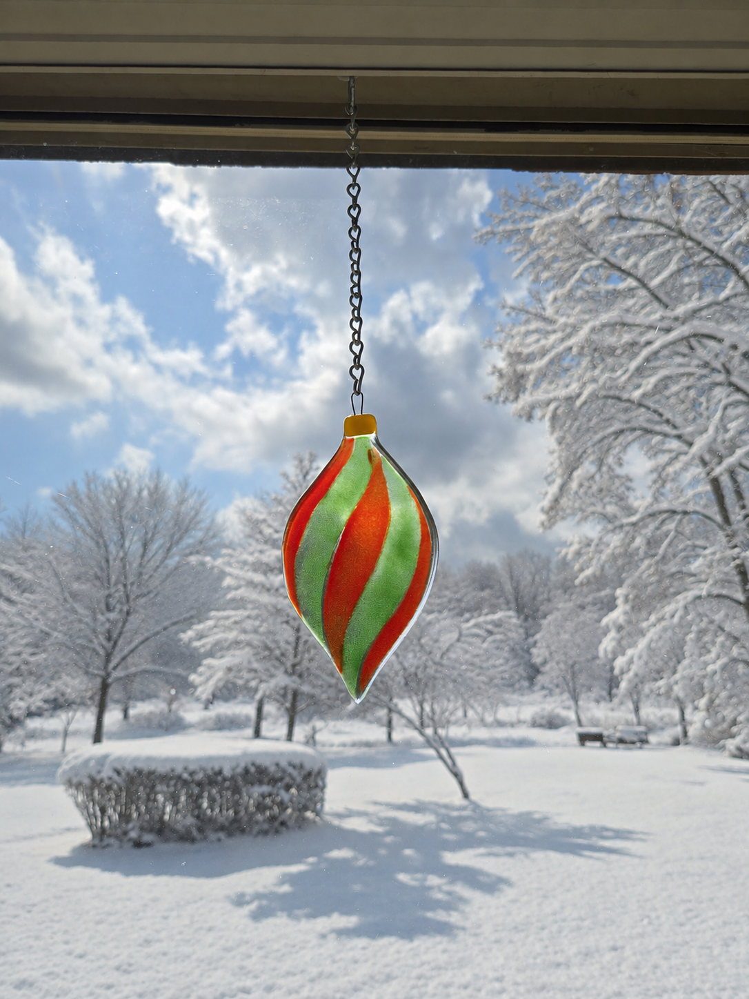 Fused Glass Vintage Christmas Ornament