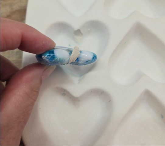 Chipped Heart Mold fused glass heart mold chipped